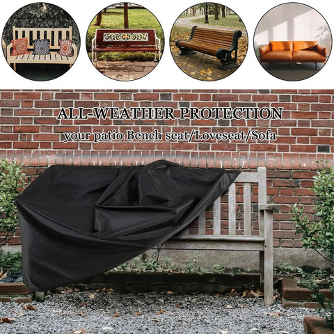 Waterproof 2 Seater Outdoor Bench Cover For Patio Garden Furniture, Built To Last Sofa Chair Cover Fits 53L X 26W X 35H Inches