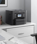 Wireless Color All In One Inkjet Printer With PrecisionCore Heat Free Tech And Instant Dry Pigment Ink on office desk.