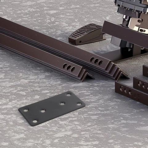 Stainless Steel Flat Straight Brackets With Screw Holes Six Pack Heavy Duty Metal Joining Plates for Cabinets and Shelves