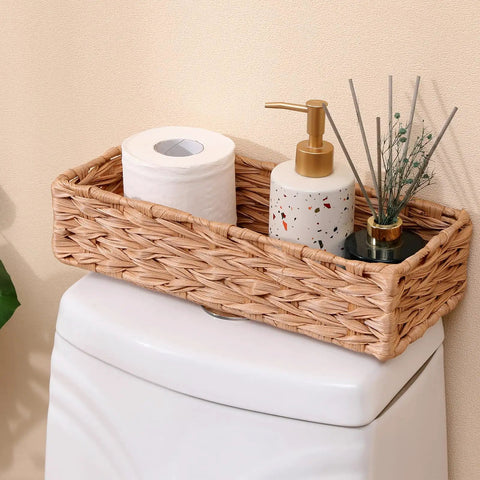 Must Have Woven Tissue Holder And Toilet Paper Organizer Box With Iron Frame Handmade Storage Basket For Bathroom And Bedroom