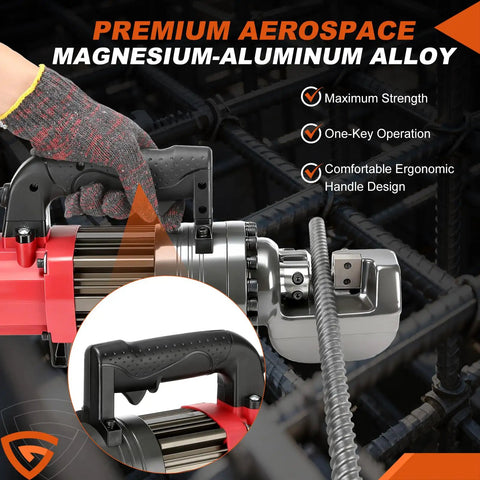 Portable 1400W Hydraulic Electric Rebar Cutter, 7/8 Inch Heavy Duty Steel Bar Nipper For Construction Sites with ergonomic handle design.