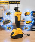 Cordless Drywall Rotary Tool For Sheetrock, Drywall Saw Cutter And Undercut Tool, Brushless Woodworking Cutter For Cutouts In Drywall, Wood, And Plastic, Speed Adjustable Up To 30,000 RPM, Compatible With 20V Max Batteries Not Included. yellow and black cordless rotary tool with 20V Max battery fit
