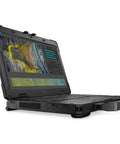Rock Solid 14 Inch Rugged Laptop Featuring Full HD 1080p Display Intel Core I5 11Th Gen Processor 16GB RAM 512GB SSD Sleek Black Build And Hella Smooth Daily Driver Performance Today open at an angle showing the display.