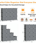 Diagram of 12 Cube Storage Organizer With Doors For Bedroom And Living Room showcasing different arrangements and dimensions