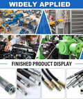 BEESOM Industrial Electric Pipe Crimping Machine, Heavy Duty Hydraulic Tool With 8 Dies For Hose Fittings, Precise Pressure Control With Indicator Light For workshop and vehicle maintenance.