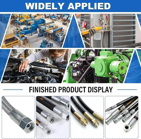 BEESOM Industrial Electric Pipe Crimping Machine, Heavy Duty Hydraulic Tool With 8 Dies For Hose Fittings, Precise Pressure Control With Indicator Light For workshop and vehicle maintenance.