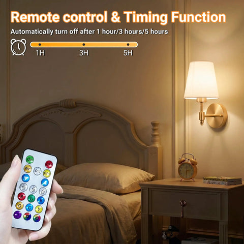 Wireless Battery Operated Wall Sconces Set Of 2 With Peel And Stick Indoor Lights No Wiring Nonsense Needed Super Bright Renter Friendly Home Decor Upgrade Package with remote control for timing.
