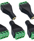 Five pack of Three Point Five Mm Female To Three Pin Screw Terminal Stereo Audio Balun Adapter for custom audio wiring.