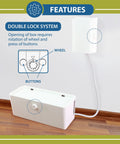 Baby Safe Power Strip Cover And Outlet Box Bundle For Floor Or Wall Mount Keeps Kiddo Hands Safe From Cords, Easy Install, White