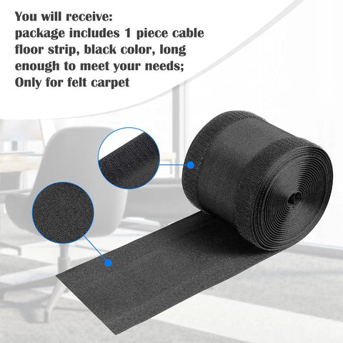 4 Inch By 30 Feet Floor Cord Cover For Carpet Black Cable Protector On Roll In Office Setting