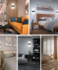 Plug In Wall Light Sconce With Adjustable Color Temperature, 12W Indoor Lamp displayed in various rooms, 2 Pack