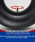 TR13 valve stem of Beefy 2 Pack Inner Tubes For 20x8.00-8 Tires With TR13 Straight Valve Stem Built Tough From Premium Butyl Rubber For Lawn Mowers Wheelbarrows ATVs Go Karts And More