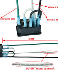 2 Pack Heavy Duty Large Current Inlet Male Power Socket 15A 250V with 7 Pin Black Housing UL1015 14AWG Cable visible