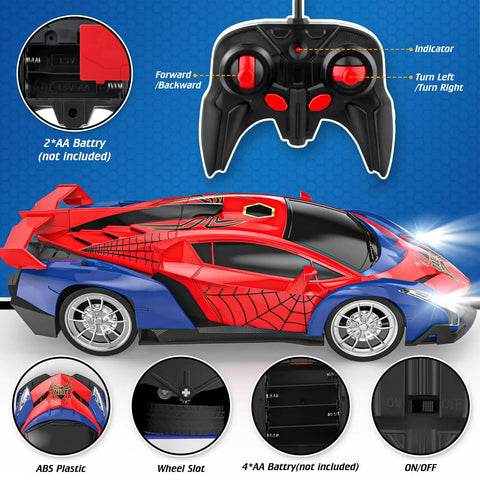 High Speed 1 To 18 Scale Remote Control Car For Kids With Bright LED Lights Realistic Drift Racing Toy With Easy Controller