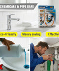 Kick Stubborn Sink Clogs Fast With This Heavy Duty Flexible Drain Snake Featuring A Universal Drill Coupler And Manual Grip Plus Three Replacement Wands For No Hassle Home Maintenance in a bathroom setting, showcasing eco-friendly cleaning.