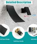 Matte Black Wall Mount Bathroom Faucet With Single Handle Dope Modern Waterfall Tub Faucet Independent Switch Wall Mounted Sink And Bath Mixer Filler Rough In Valve Included Sleek Contemporary Vibe showcased with design details.