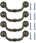 4 Pack Antique Bail Drop Drawer Pulls 158mm Overall Length With 128mm Hole Center Spacing Vintage Bronze Dresser Handles
