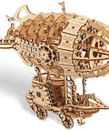 3D Wooden Airship Puzzle Kit for Adults and Teens I No Glue Needed I Side view of laser-cut wooden airship model