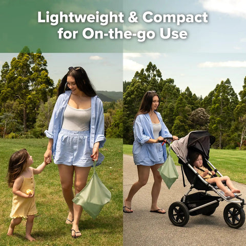 Mother carrying Waterproof Wet Bag Set For Baby On The Go, Wet Dry Bags For Cloth Diapers And Swimwear, Travel Gear Organizer