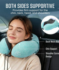 Travel Neck Pillow With Oversized Privacy Hood For Long Flights And Quick Naps On The Go Adjustable Chin And Neck Support With Drawstring And Buckle For Planes Trains Cars And Office Breaks, teal memory foam, car seat