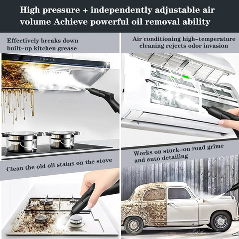 Heavy Duty 3000W Steam Cleaner With 3.5L Tank And 230F High Temp Steam For Restaurant Kitchens Cars And Home Cleaning, multi-surface use