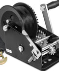 Heavy Duty 3500lb Boat Trailer Winch With 33ft Strap Portable Hand Winch With Steel Cable Two Way Ratchet Crank For SUV ATV UTV Boat