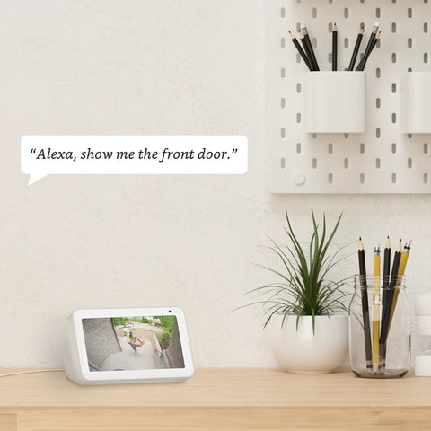 Alexa device displaying front door view from Outdoor WiFi Security Camera With 1080p HD Video And Night Vision, Remote App Control From Anywhere