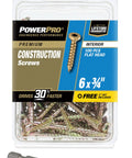 Interior Construction Screws Size 6 By Three Quarters Inch 100 Count Fast Install No Pre Drill Sharp Point packaging with star drive bit