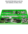 Green tray with 10 compartments holding assorted tools and bolts, Durable 10 Compartment Tool Box Organizer Tray For Parts Bolts And Small Tools