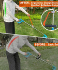 Ergonomic Trimmer Grip With Extension Handle For Weed Wacker And String Trimmer, Easy Install Bracket Clamp Keeps You Standing Tall