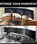 Triple Monitor Desk Mount Stand For 17 To 32 Inch Screens With Adjustable Swivel Tilt Rotation Clamp And Grommet Kit for ergonomic setup