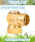 Top Notch Garden Hose Swivel Elbow Connector 90 Degree Brass Pipe Fittings Replacement Part With Washers Screen And Teflon Tape No Kink Leak Free Watering 1 Piece, 3/4 inch GHT thread