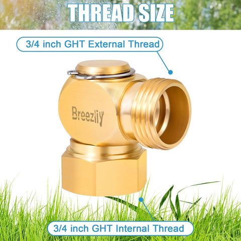 Top Notch Garden Hose Swivel Elbow Connector 90 Degree Brass Pipe Fittings Replacement Part With Washers Screen And Teflon Tape No Kink Leak Free Watering 1 Piece, 3/4 inch GHT thread
