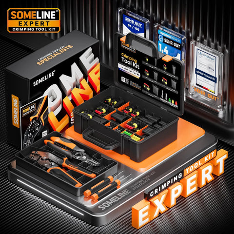Crimping Tool Kit For One Point Five Millimeter Waterproof Automotive Connectors 22-14 AWG Ratchet Crimper With Terminal Removal Tools