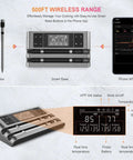 Hands-Free Wireless Meat Thermometer With Dual-Sensor Probes, 500 Ft Range, Smart App Control, Real-Time Temperature Display