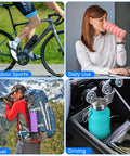 Collapsible 16oz Silicone Water Bottle With Carabiner For Gym Travel Camping Hiking Sports Lightweight BPA Free Leak Proof Foldable Design Light Pink TSA Friendly Travel Ready used in various scenarios.
