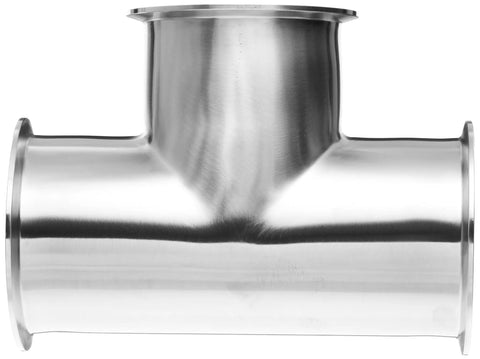 Sanitary Clamp Tee Fitting For 4 Inch Tube OD Stainless Steel 304 Heavy Duty Three Way Branch Connector With Clamp Ends