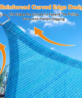 Rectangular Sun Shade Sail 4x4 Ft Heavy Duty Commercial Grade 185GSM HDPE UV Resistant Shade Cloth with curved edge design