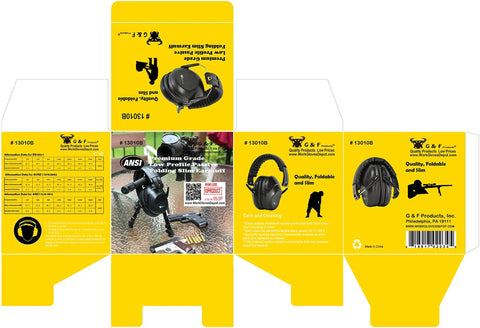 Low Profile Folding Earmuffs For Hearing Protection With 26dB NRR And Up To 125dB Noise Reduction Black Passive Ear Muffs For Construction Workshops And Other Loud Environments