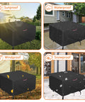 Built Tough Heavy Duty Waterproof Square Table Cover 38 by 38 Inches for Outdoor Patio Tables showing weather protection features
