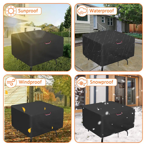 Built Tough Heavy Duty Waterproof Square Table Cover 38 by 38 Inches for Outdoor Patio Tables showing weather protection features