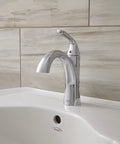 Single Control Bathroom Sink Faucet Featuring Pop Up Drain In Polished Chrome All Metal Construction with modern design