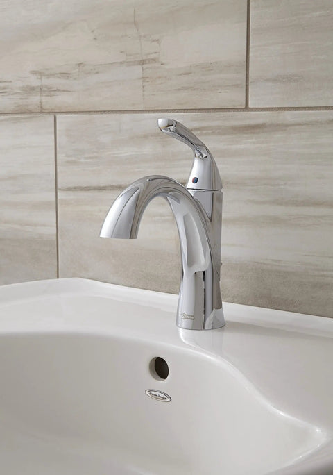 Single Control Bathroom Sink Faucet Featuring Pop Up Drain In Polished Chrome All Metal Construction with modern design
