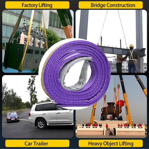 2-Pack Heavy Duty Lifting Straps 1.2 Inch By 8 Foot, 2200 Lbs Capacity Per Sling, Web Slings For Hoist, Rigging And Industrial Lifting