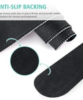Close-up of anti-slip backing on Extended Keyboard And Mouse Pad Set With Keyboard Wrist Rest, Mouse Wrist Rest And Coaster.