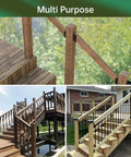 Heavy Duty 30 Degree Stair Deck Railing Brackets 304 Stainless Steel on multi-purpose wooden stairs.