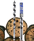 One Half Inch By Eight Inch Auger Drill Bit With Quick Change Three Eighths Inch Hex Shank For Wood Plastic Drywall And Composite Materials Long Reach For Soft And Hard Woods By SOMADA displayed next to logs