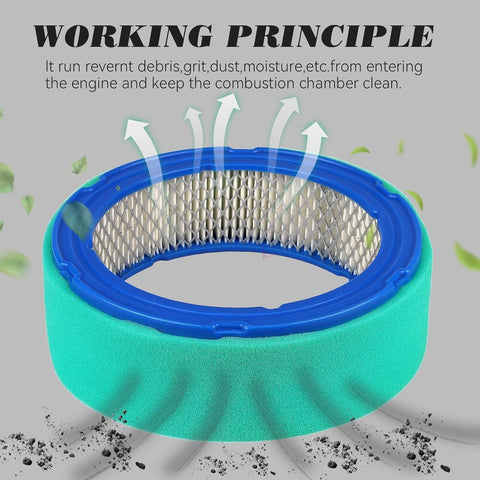 Air Filter Replacement Pack for Briggs and Stratton Vanguard V Twin Engines 16HP 18HP shown with green pre-filter