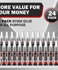 Multipurpose Craft Glue For Jewelry Making And DIY Projects, This Go To Adhesive, 15ml 0.5oz Each, 24 Pack shown in tubes