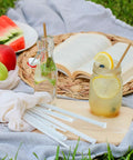 Agave Fiber Straws 1000 Count Individually Wrapped 8.2 Inch Biodegradable Eco Friendly Plant Based Reusable Alternative To Paper And Plastic Straws For Everyday Kitchen And Bar Use, on picnic drinks